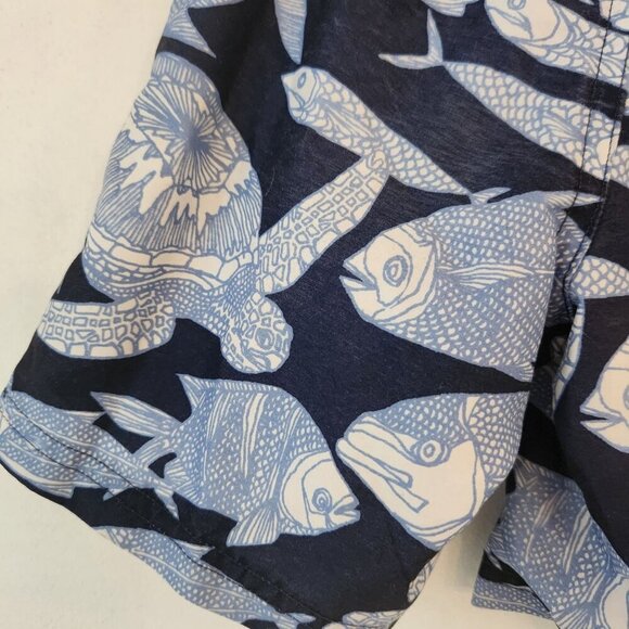 Janie and Jack Boardshort Swimsuit Blue Fish Bathing Suit Swim Trunks Toddler 2T - Picture 4 of 8